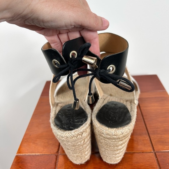 Romena Spain strappy wedges, 40, faux leather, lace back Summer Euro Beach Chic - Picture 4 of 9